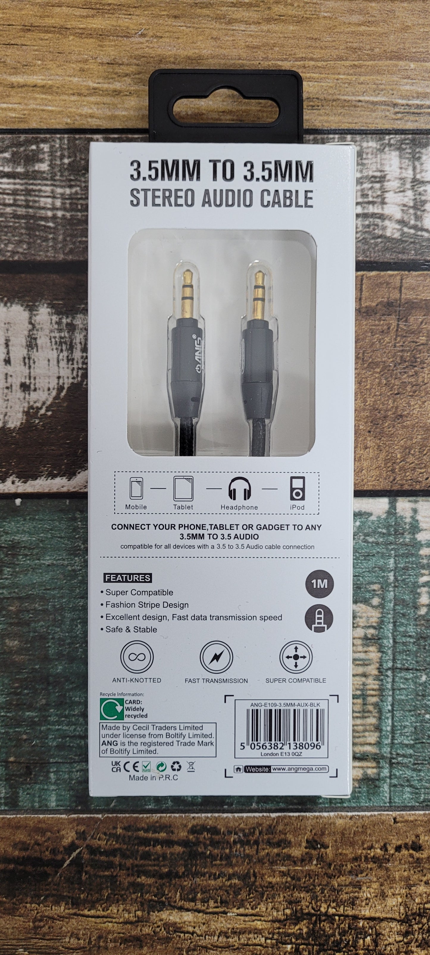 3.5 TO 3.5 Stereo Audio Cable 1M
